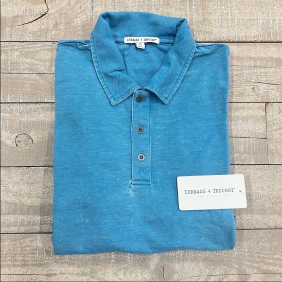 𝅺Threads 4 Thought Blue Blake Polo - Picture 2 of 3